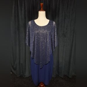 Enfocus Studio Navy Dress with Glitter Detail